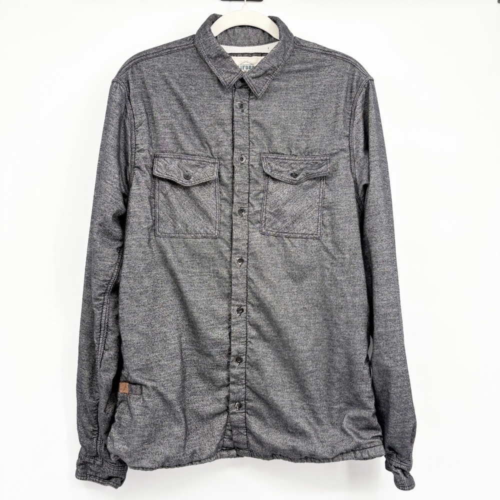 California Cowboy Mens High Sierra Waffle Lined Après-Ski Flannel Shirt Gray L
